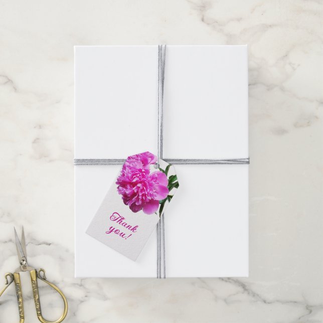 Lovely Peonies. Gift Tags (With Twine)