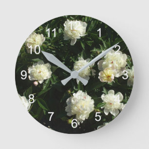 Lovely Peonies Round Clock