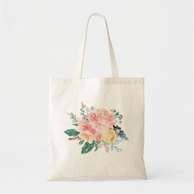 Lovely Peony Bouquet Tote Bag (Front)