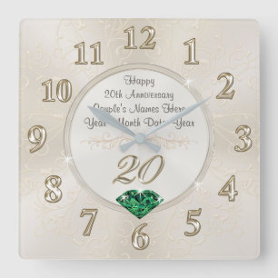 Lovely Personalized 20th Anniversary Gifts, Clock