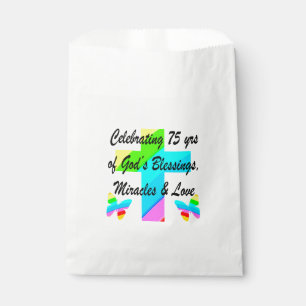 LOVELY PERSONALIZED 75TH BIRTHDAY DESIGN FAVOUR BAG