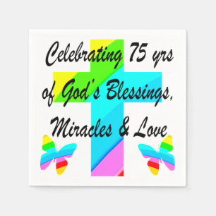 LOVELY PERSONALIZED 75TH BIRTHDAY DESIGN NAPKIN