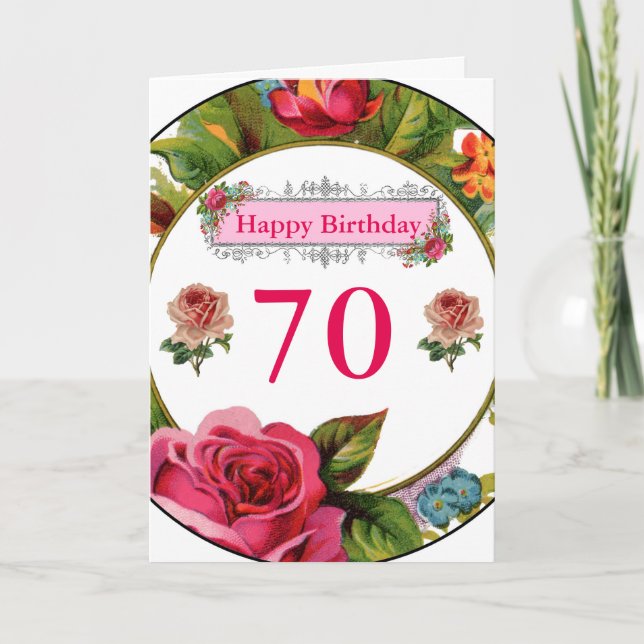 Lovely Personalized Ladies Vintage Birthday Card (Front)