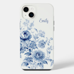 Lovely Personalized Watercolor Blue Roses  iPhone 14 Plus Case
