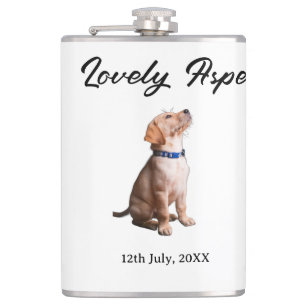 lovely pet name date photo bar drinks on us weddin hip flask