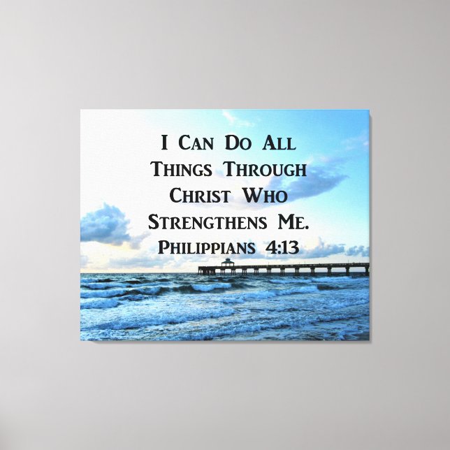 LOVELY PHILIPPIANS 4:13 BIBLE VERSE CANVAS PRINT (Front)