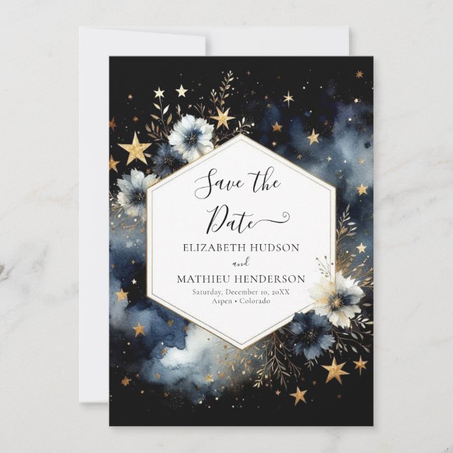 Lovely Photo Celestial Wedding Save The Date (Front)