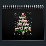 Lovely Pig Christmas Tree Covered By Flashlight Calendar<br><div class="desc">Lovely Pig Christmas Tree Covered By Flashlight</div>
