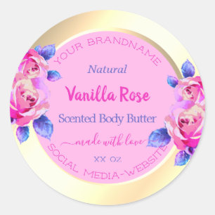 Lovely Pink and Gold Product Packaging Labels Cute