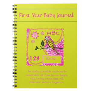 Lovely Pink Baby Bird Baby Notebook