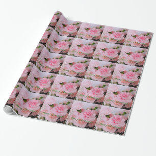 Lovely pink carnation flowers photography gift wrapping paper