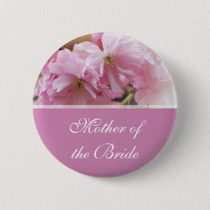 Lovely pink cherry blossom spring wedding mother 2 inch round button