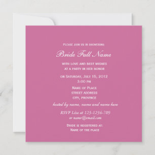 Lovely pink cherry flowers bridal shower invitation