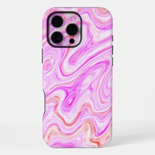 Lovely Pink Colourful Abstract Marble Texture iPhone Case (Back)