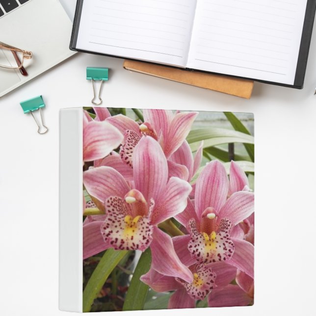 Lovely Pink Cymbidium Orchids Floral Binder (In Situ Office)