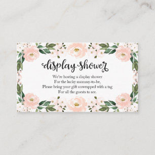 Lovely Pink Floral Baby Shower Display Shower Encl Enclosure Card