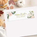 Lovely Pink Floral White Pumpkin Fall Baby Shower<br><div class="desc">Lovely pink floral watercolor,  pumpkin fall-themed baby shower address label. Easy to personalize with your details. Please get in touch with me via chat if you have questions about the artwork or need customization. PLEASE NOTE: For assistance on orders,  shipping,  product information,  etc.,  contact Zazzle Customer Care directly https://help.zazzle.com/hc/en-us/articles/221463567-How-Do-I-Contact-Zazzle-Customer-Support-.</div>