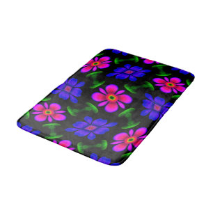 Lovely Pink Flowers Pattern Bath Mat