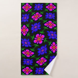 Lovely Pink Flowers Pattern Bath Towel