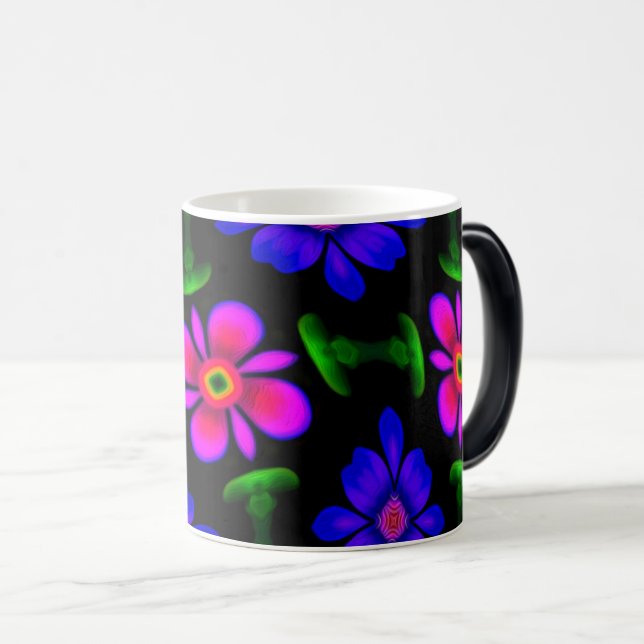 Lovely Pink Flowers Pattern Magic Mug (Front Right)