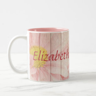 Lovely pink flowers Two-Tone coffee mug