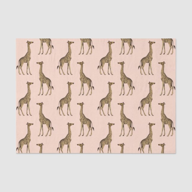 Lovely Pink Giraffe  Tissue Paper (Front)