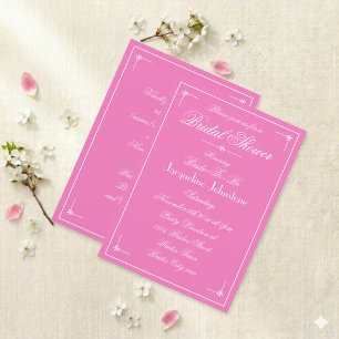 Lovely Pink Gorgeous White Script Bridal Shower Invitation