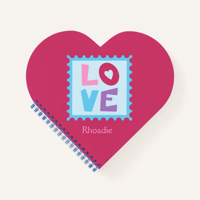 Lovely Pink Heart Shaped  Notebook (Front)