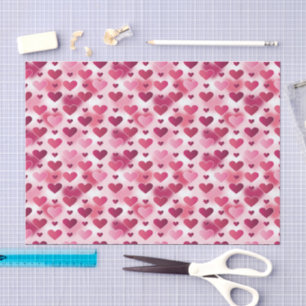 Lovely Pink Hearts Pattern  Tissue Paper
