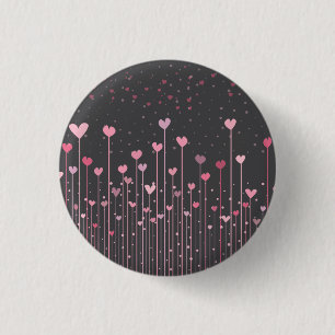 Lovely Pink Hearts Valentine's Day Pin Button