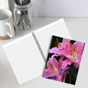 Lovely Pink Lily Blooms Floral Notebook