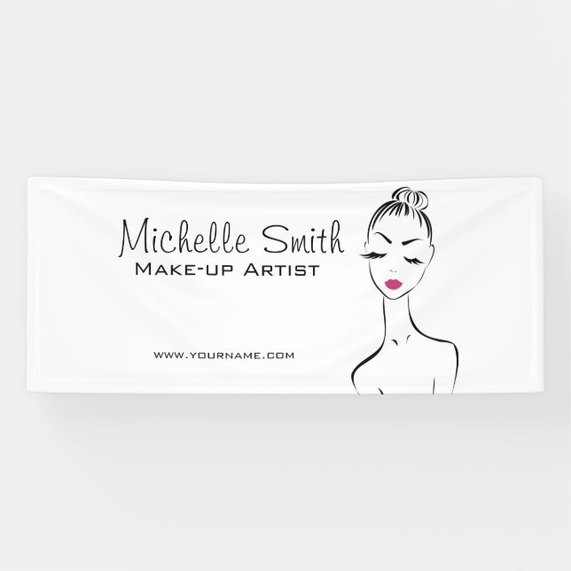 Lovely pink lips make up artist  branding banner (Horizontal)