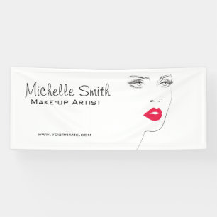 Lovely pink lips make up artist  branding banner