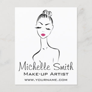 Lovely pink lips make up artist  branding flyer
