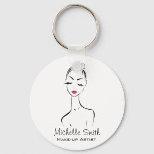 Lovely pink lips make up artist  branding keychain