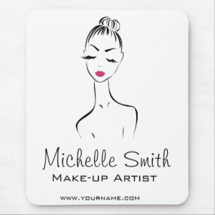 Lovely pink lips make up artist  branding mouse pad