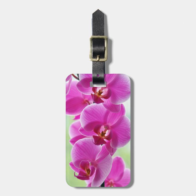 Lovely Pink Orchids Luggage Tag (Front Vertical)