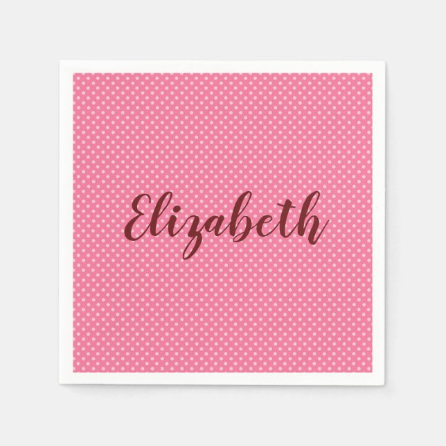 Lovely pink personalize napkin (Front)