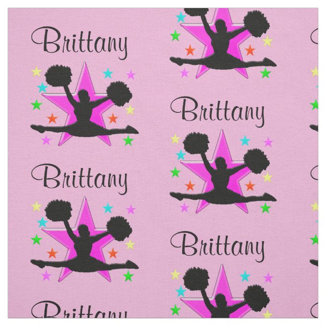 LOVELY PINK PERSONALIZED CHEERLEADER FABRIC (Swatch)