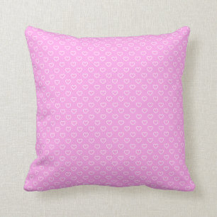 Lovely Pink Pillow With White Hearts Pattern