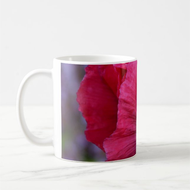 Lovely Pink & Purple Poppy Coffee Mug (Left)