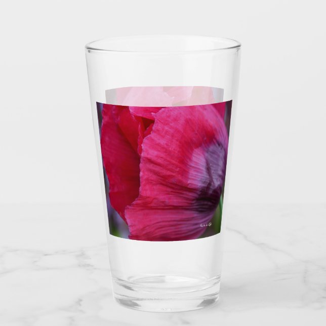 Lovely Pink & Purple Poppy Glass (Front)