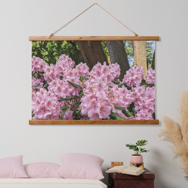 Lovely Pink Rhododendron Floral Hanging Tapestry (Bedroom)