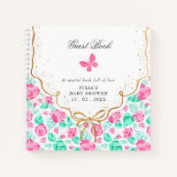 Lovely Pink Rose Floral Golden Bow Baby shower