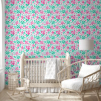 Lovely Pink Rose Floral Golden Bow Baby shower