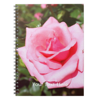 lovely pink rose flower with sweet  hearts notebook