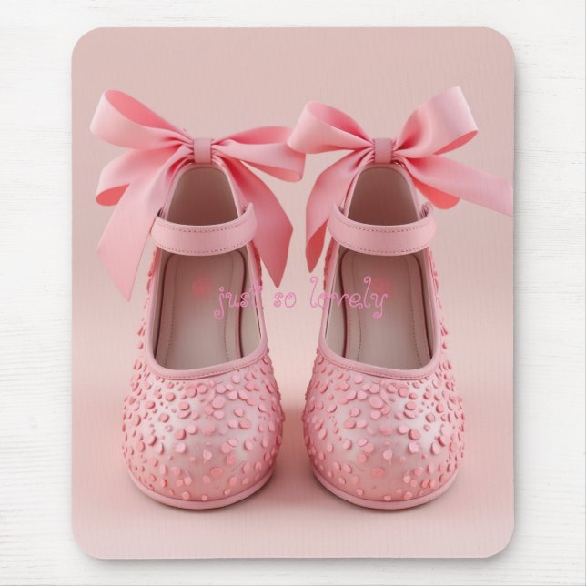 lovely pink shoes mouse pad (Front)