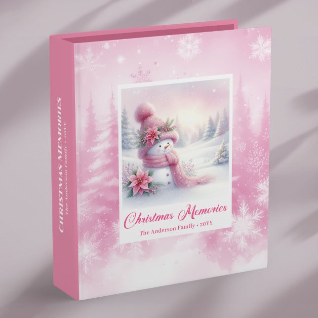 Lovely Pink Snowman Kids Gift Winter Forest Memory Binder (Lovely Pink Snowman Kids Gift Winter Forest Memory Album Binder

)