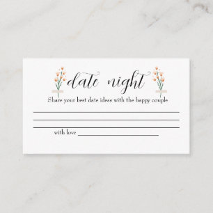 Lovely Pink Wildflower Date night ideas. Date jar Enclosure Card