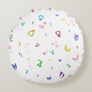 Lovely Planets Round Pillow